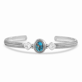 Montana Silversmiths Open Night Sky Turquoise Cuff Bracelet texture-rose-gold  