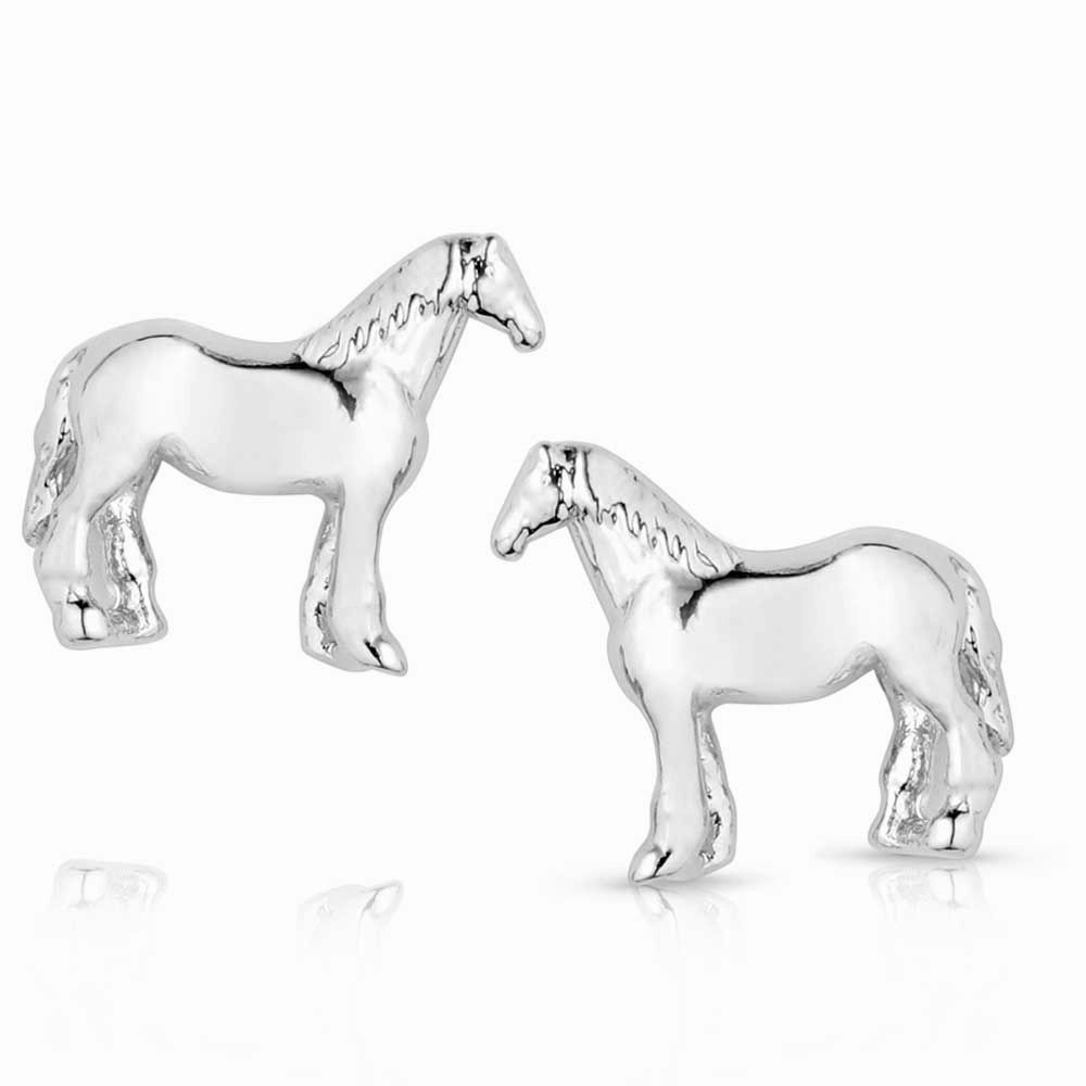 Montana Silversmiths Quarter Horse Earrings texture-rose-gold  