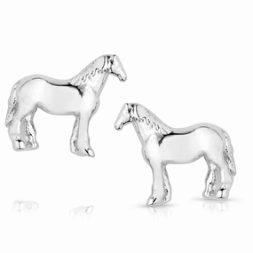 Montana Silversmiths Quarter Horse Earrings texture-rose-gold  