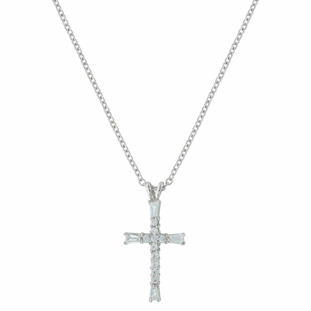 Montana Silversmiths Radiant Faith Cross Necklace texture-rose-gold  