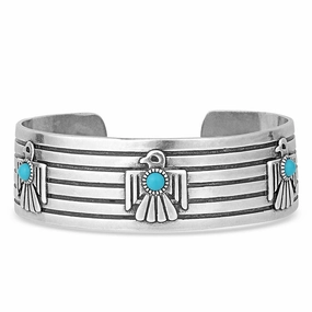 Montana Silversmiths Rising Above Thunderbird Turquoise Bracelet texture-rose-gold  