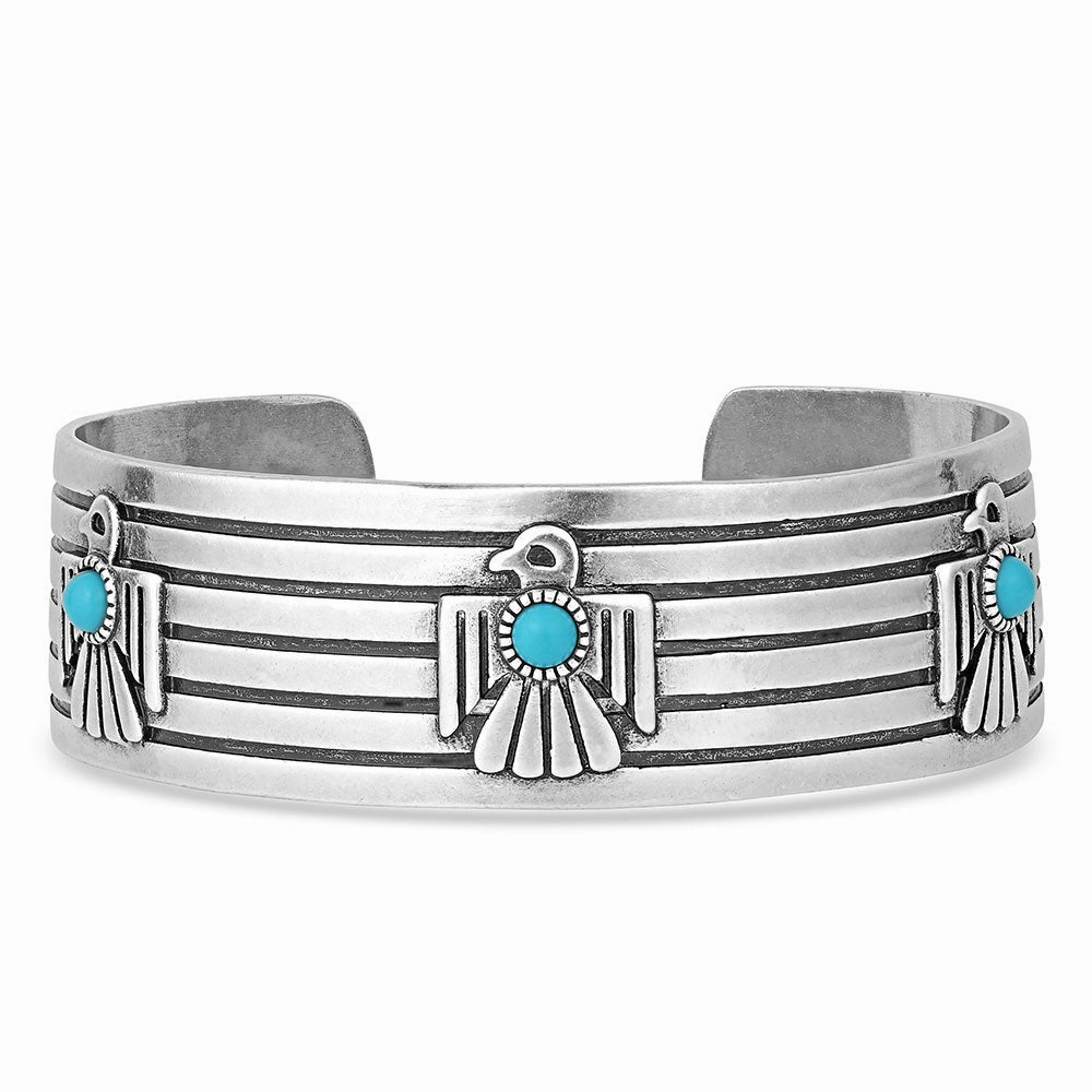Montana Silversmiths Rising Above Thunderbird Turquoise Bracelet texture-rose-gold  