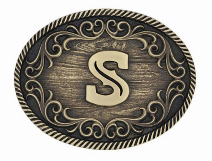 Montana Silversmiths S Initial Belt Attitude Buckle texture-rose-gold  