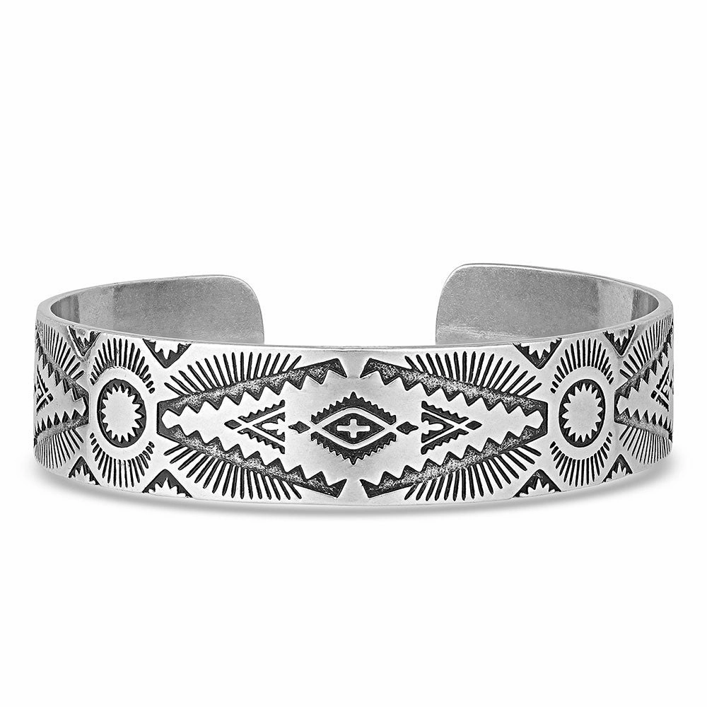 Montana Silversmiths Shimmering Depths Geometric Cuff Bracelet texture-rose-gold  