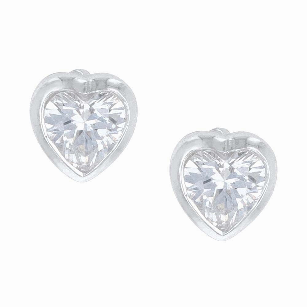 Montana Silversmiths Tiny Heart Crystal Post Earrings texture-rose-gold  