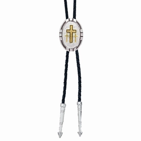 Montana Silversmiths Triple Cross Figure Bolo Tie texture-rose-gold  