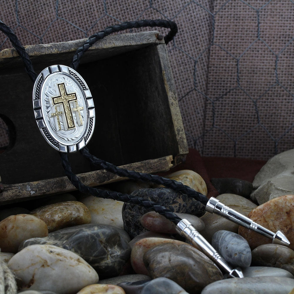 Montana Silversmiths Triple Cross Figure Bolo Tie