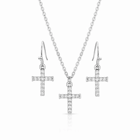 Montana Silversmiths Unwavering Cross Jewelry Set texture-rose-gold  