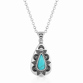 Montana Silversmiths Ways of the West Turquoise Necklace texture-rose-gold  