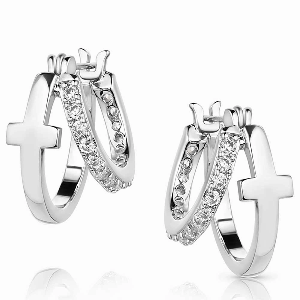 Montana Silversmiths Wrapped in Faith Crystal Earrings texture-rose-gold  