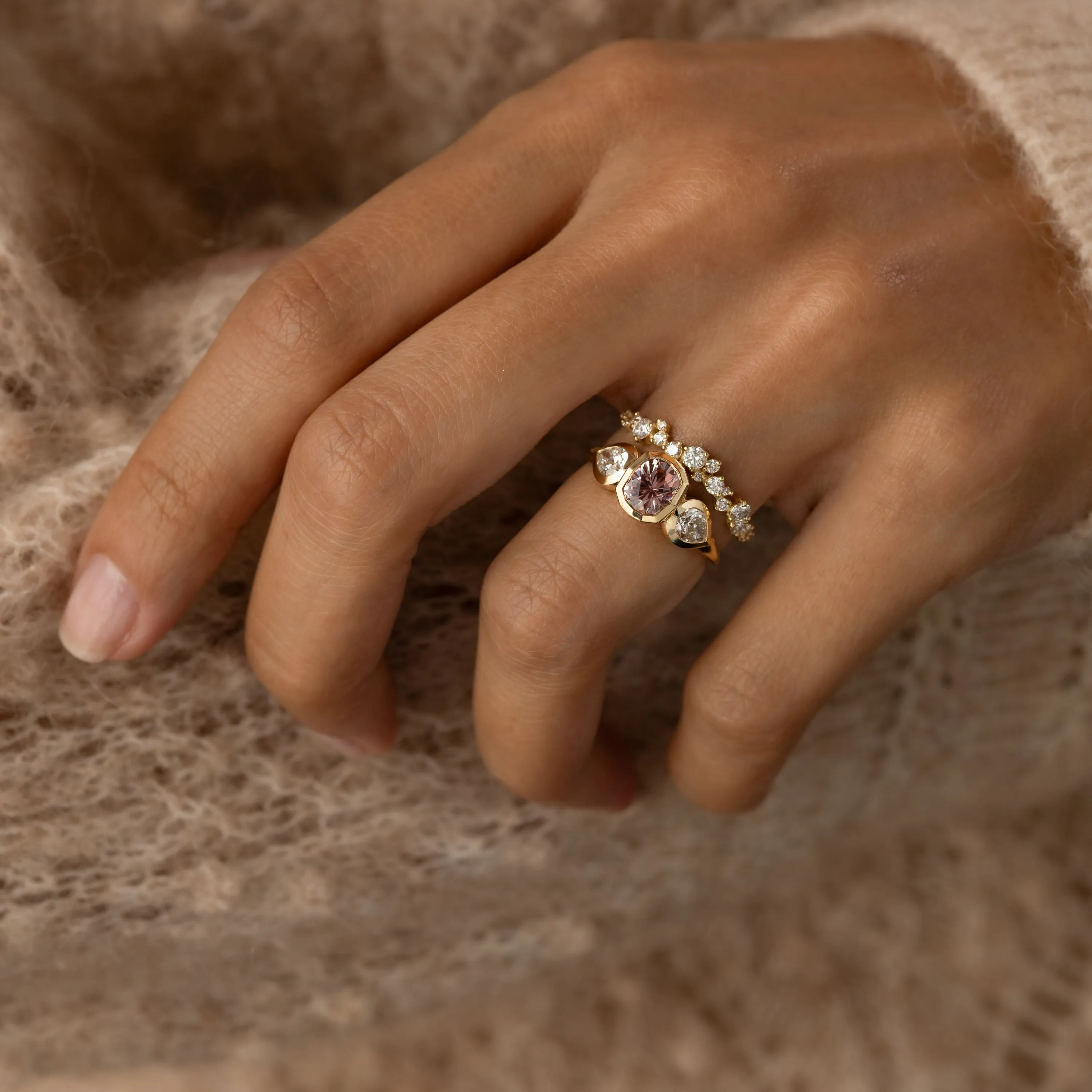Moonrise Ring, 1.36ct. Pink Montana Sapphire