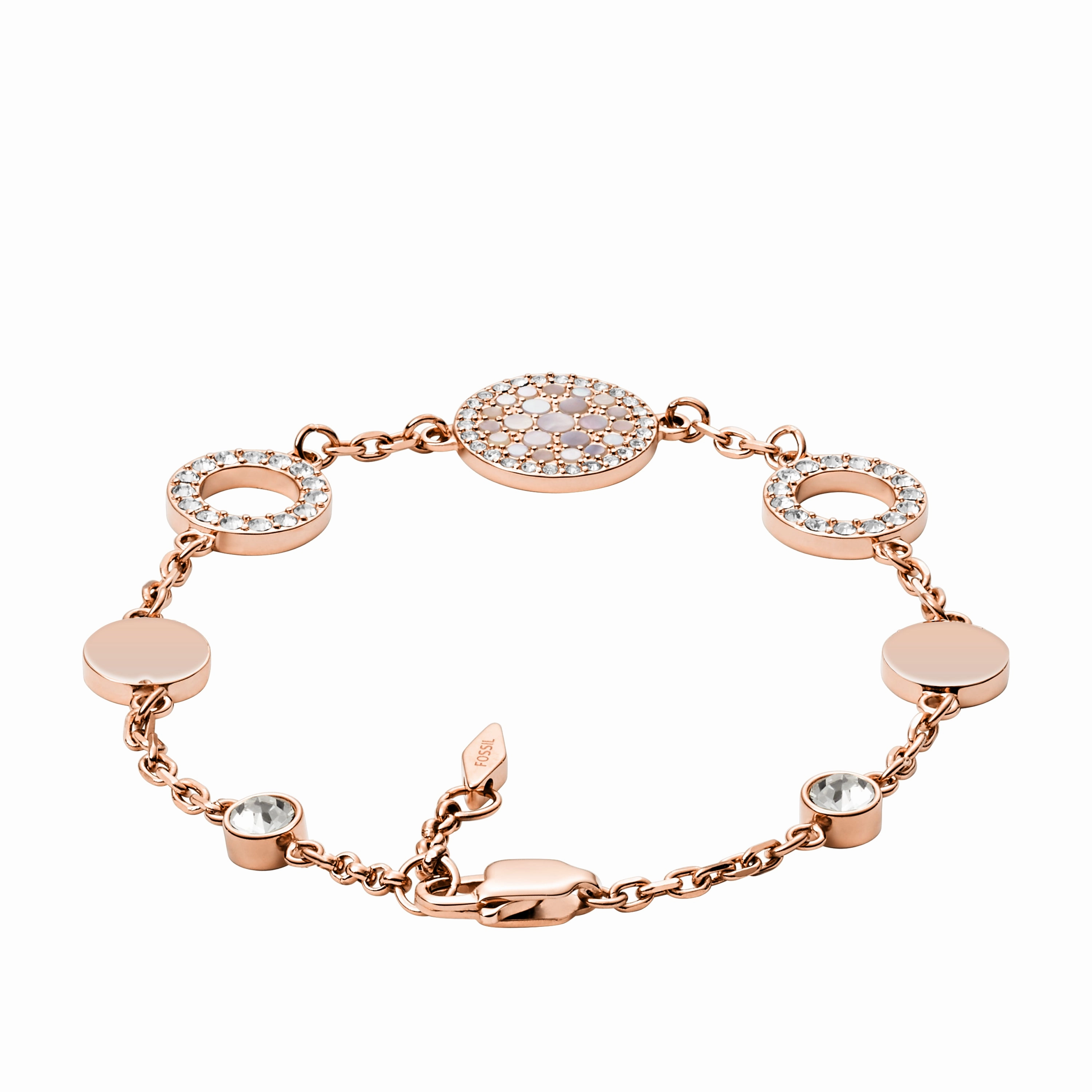Mosaic Mother-of-Pearl Disc Station Bracelet