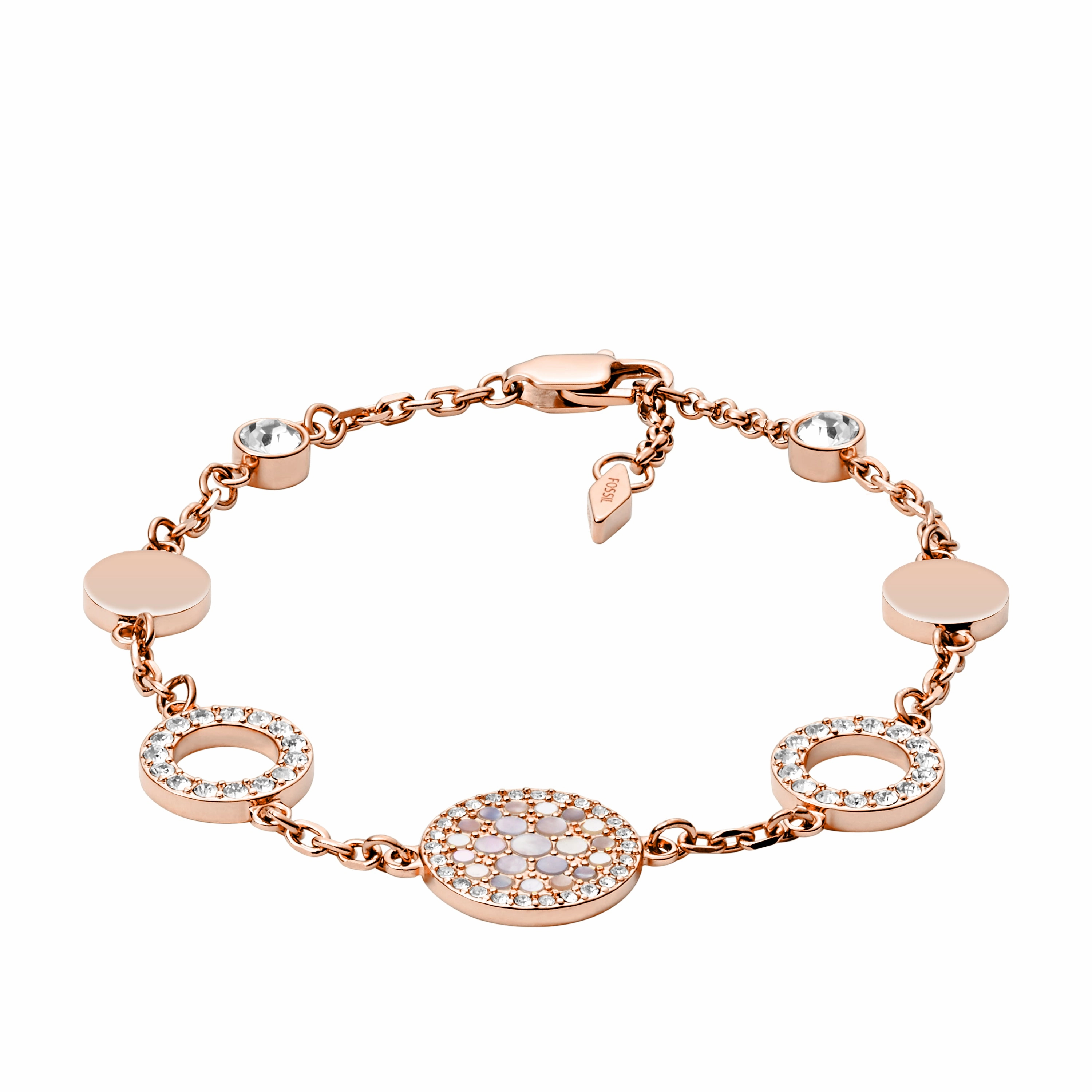 Mosaic Mother-of-Pearl Disc Station Bracelet fashion-jewelry  