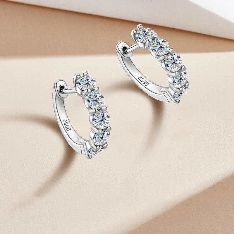 Mosan Diamond Earrings S925 Sterling Silver Ornaments 