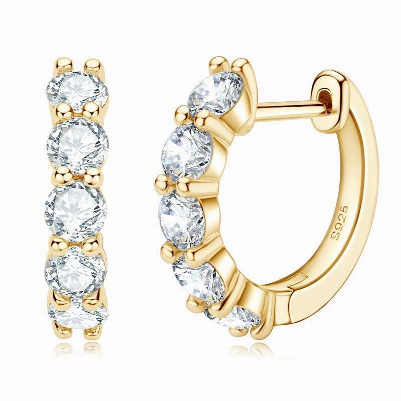 Mosan Diamond Earrings S925 Sterling Silver Ornaments