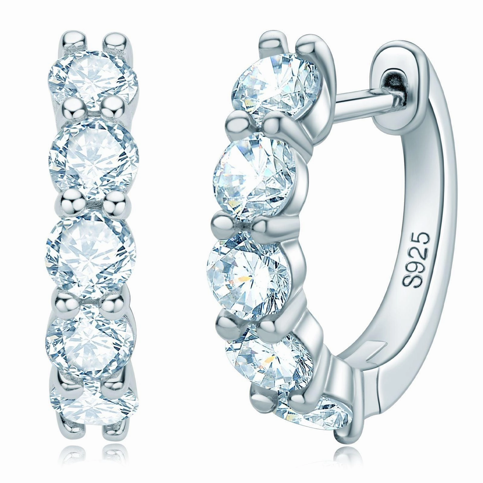 Mosan Diamond Earrings S925 Sterling Silver Ornaments