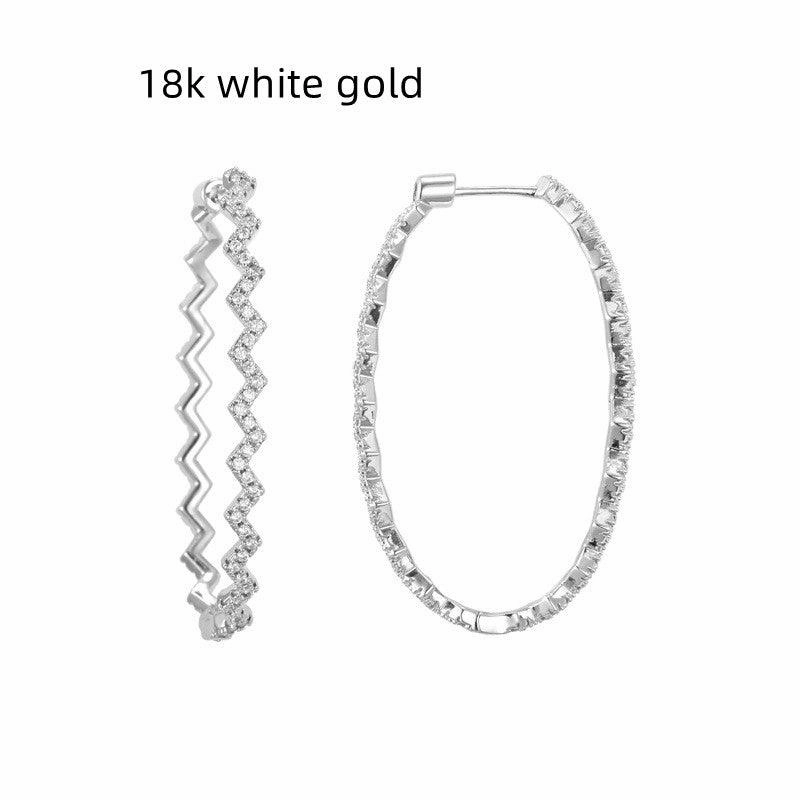 Mosan Diamond Wave Fashion Geometry Earrings