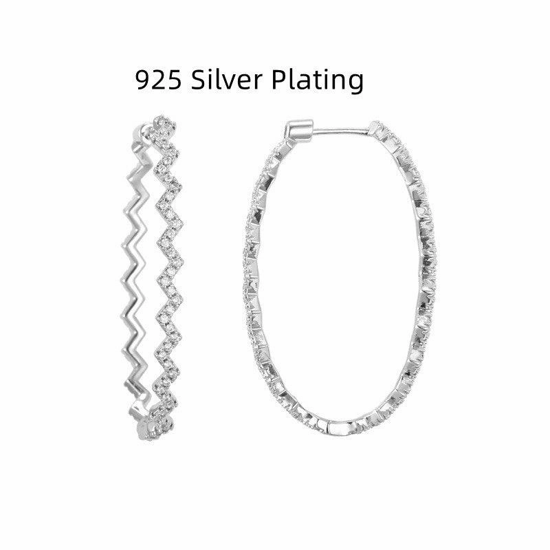 Mosan Diamond Wave Fashion Geometry Earrings