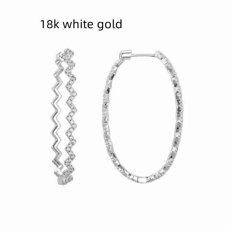 Mosan Diamond Wave Fashion Geometry Earrings
