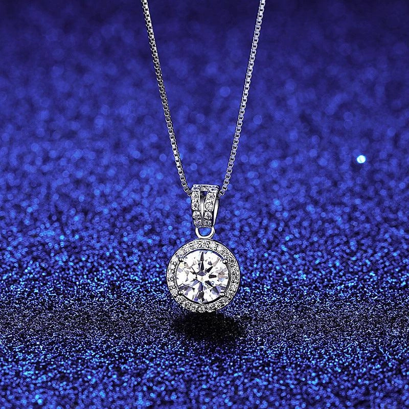 Mosang Necklace S925 Silver Pendant Female 