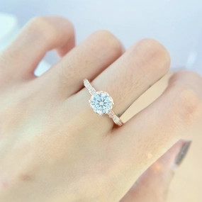 Mosonite Champagne Gold Diamond Ring 