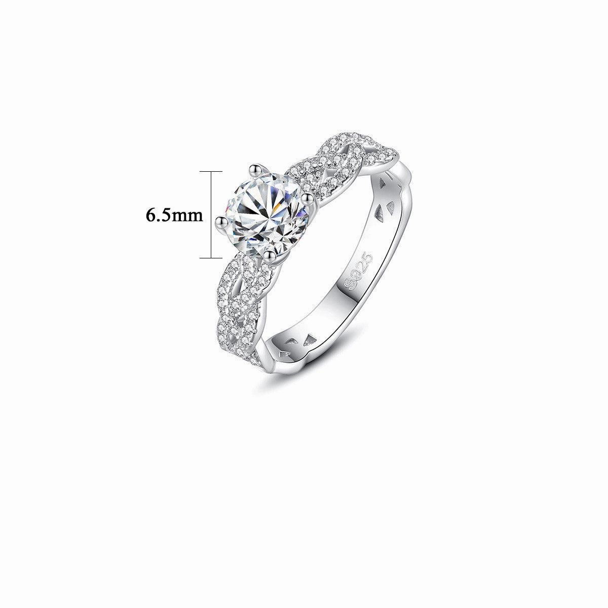 Mossan Diamond Ring 925 Sterling Silver