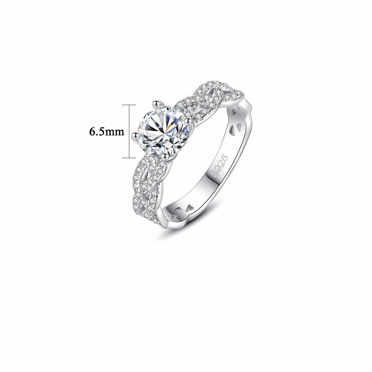 Mossan Diamond Ring 925 Sterling Silver