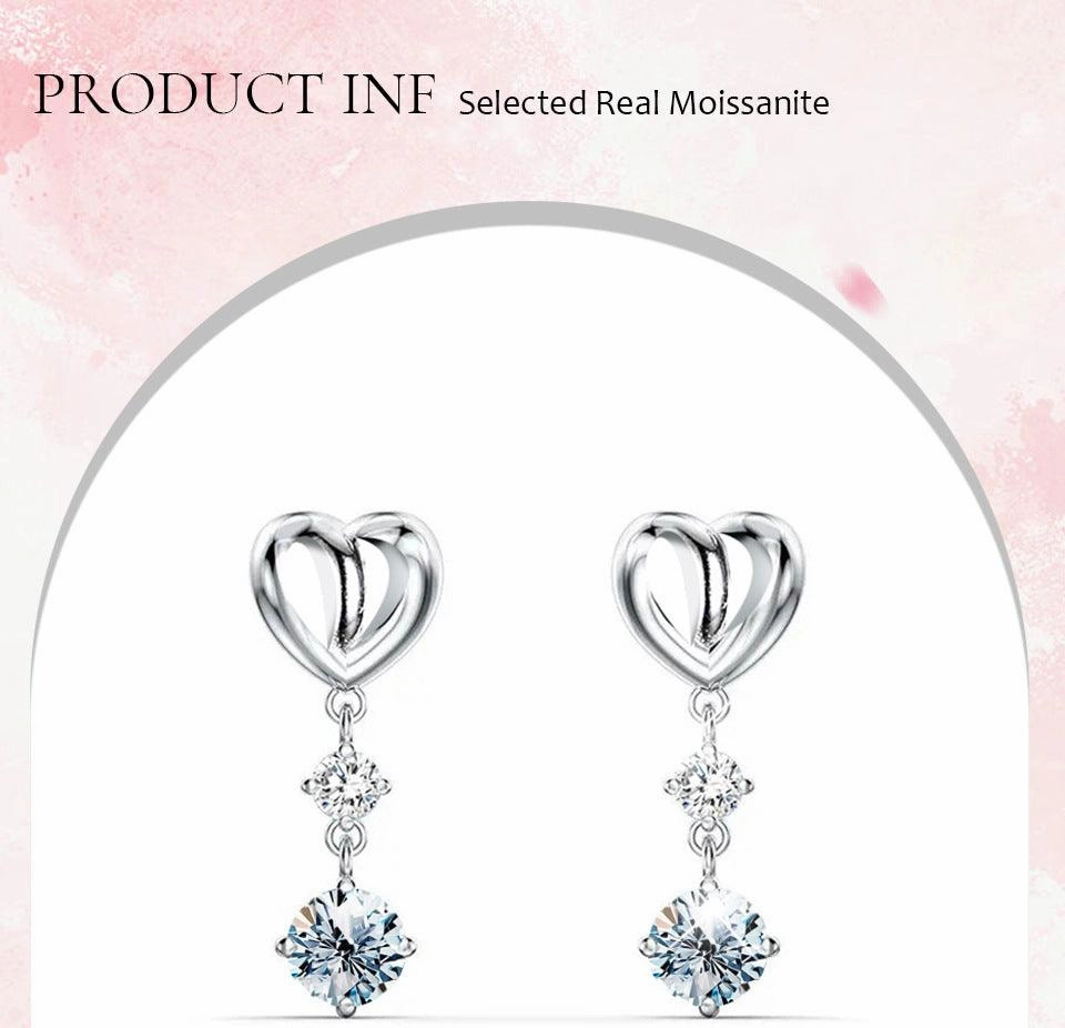 Mossan Stone Love Four Claw Stud Temperament Simple