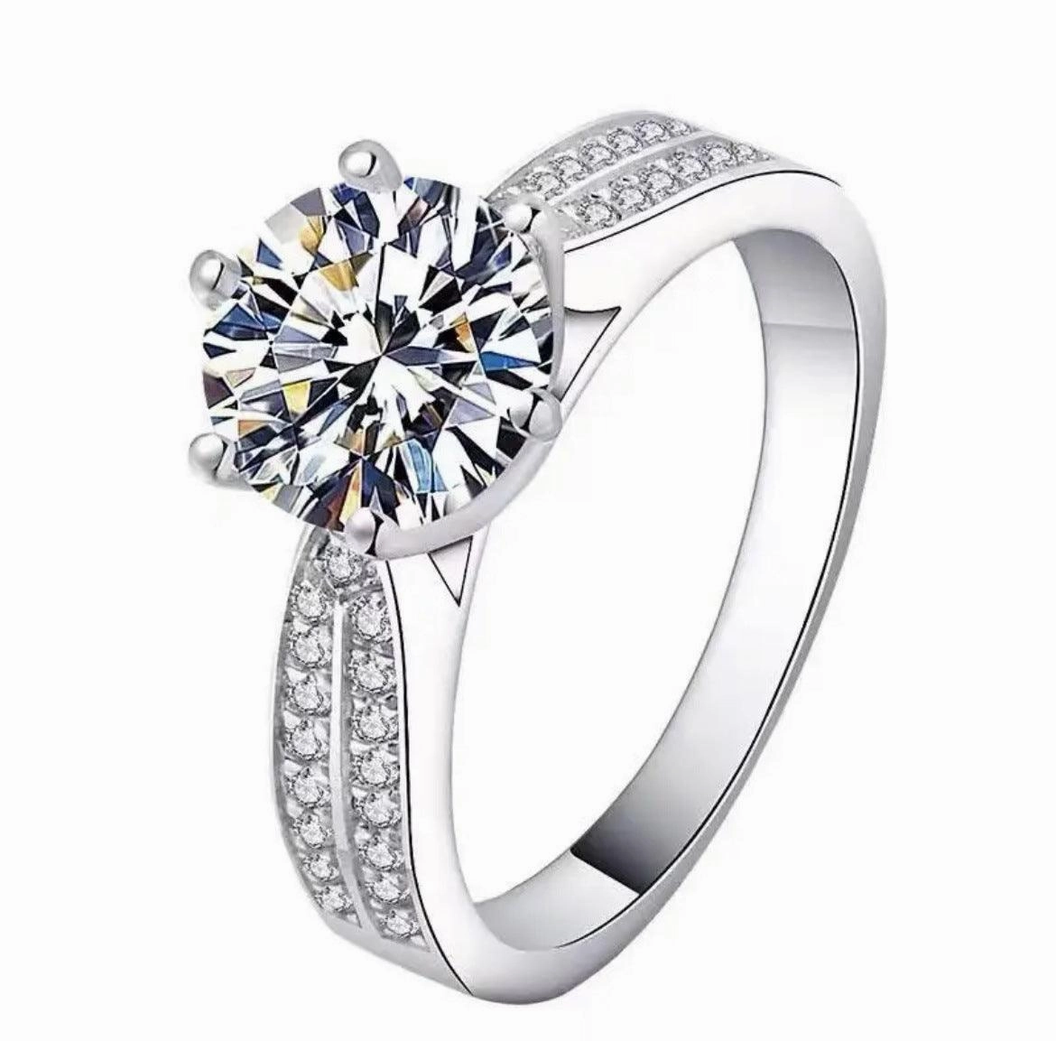 Mossanstone Ring S925 Silver 1 Carat