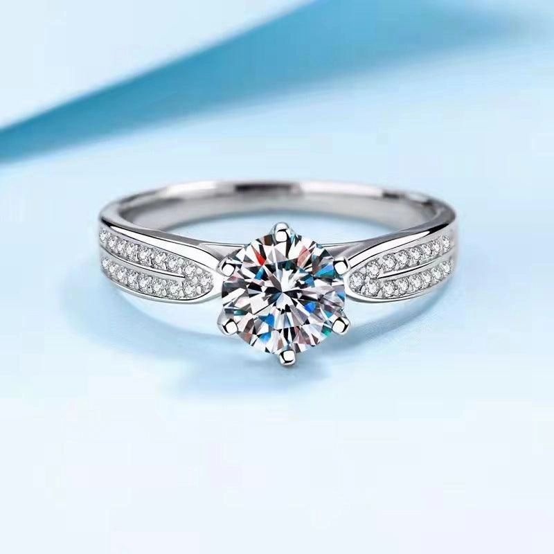 Mossanstone Ring S925 Silver 1 Carat