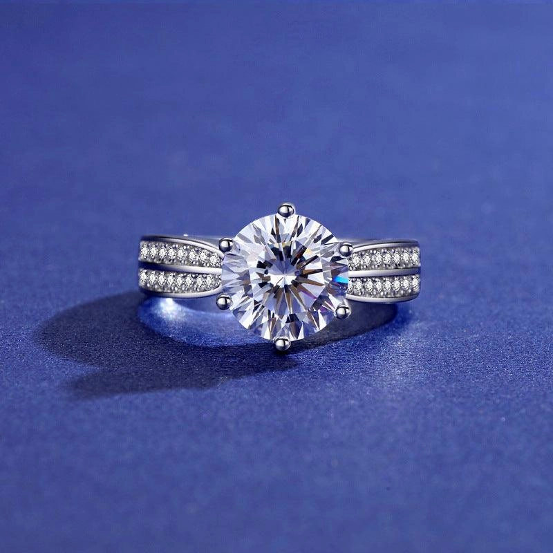 Mossanstone Ring S925 Silver 1 Carat