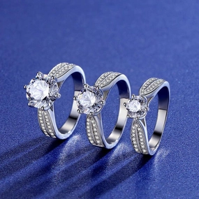 Mossanstone Ring S925 Silver 1 Carat 