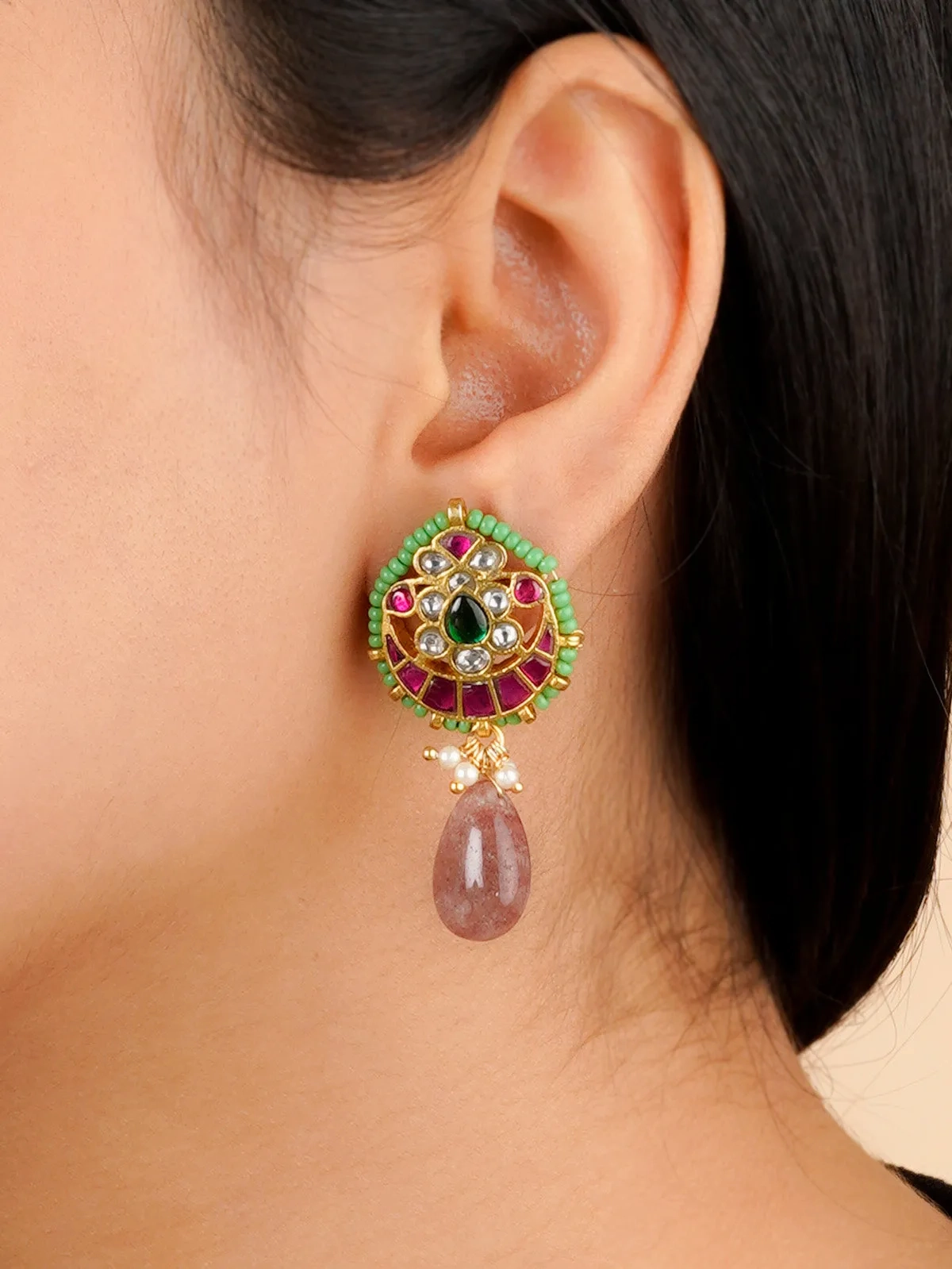 Multicolor Gold Plated Mishr Earrings - MR-E81M