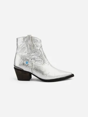 Meine Texa Pinatex Vegane Leder Westernstiefel | Silber