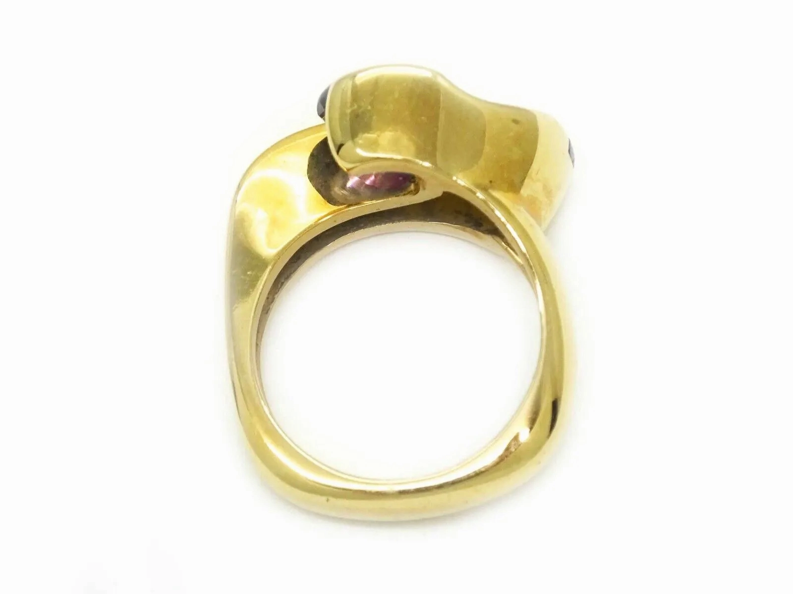 Natural Amethyst &amp; Sugilite Inlay Euro Shank Ring 14k Gold Size 6.5