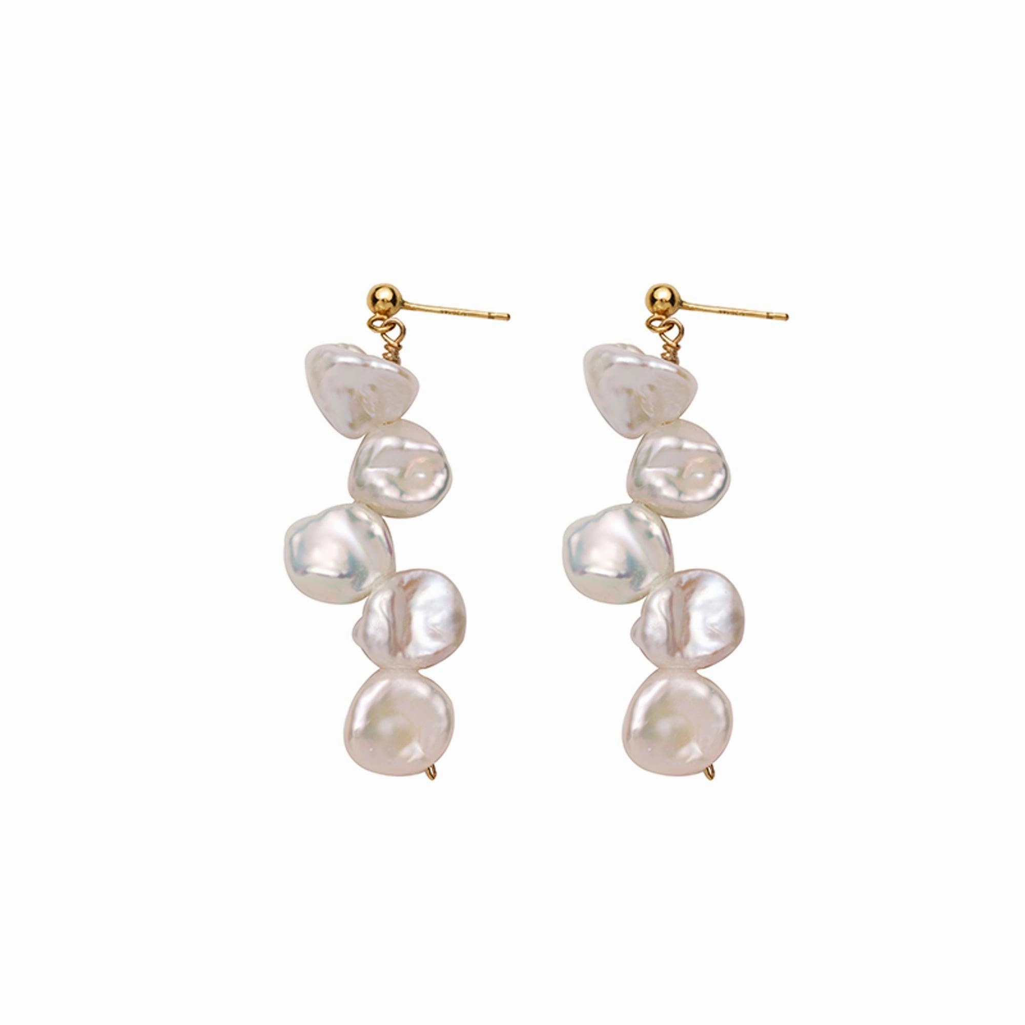 Natural Aurora Petal Baroque Pearl Earrings