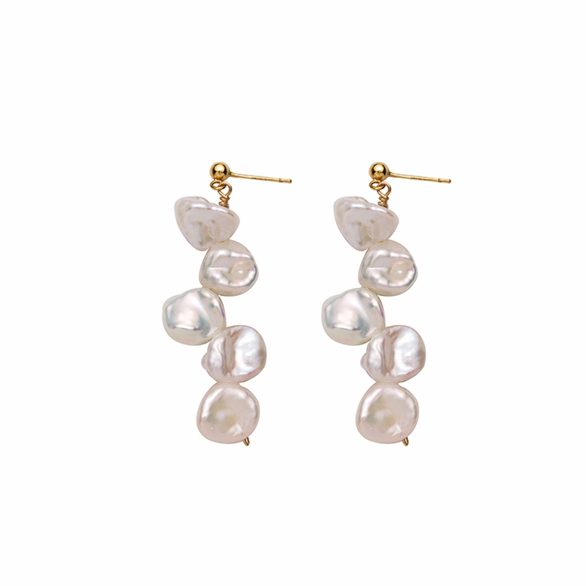 Natural Aurora Petal Baroque Pearl Earrings