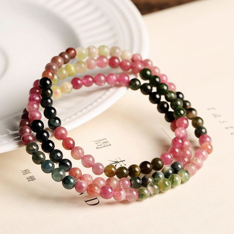 Natural Brazilian Tourmaline Tourmaline Buddha Bead Bracelet
