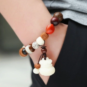 Natural Buddha Beads Bodhi Seed Bracelet 