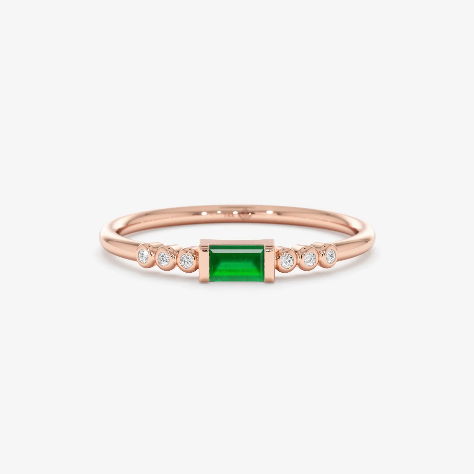 Natural Emerald and Diamond Ring, Cecilia