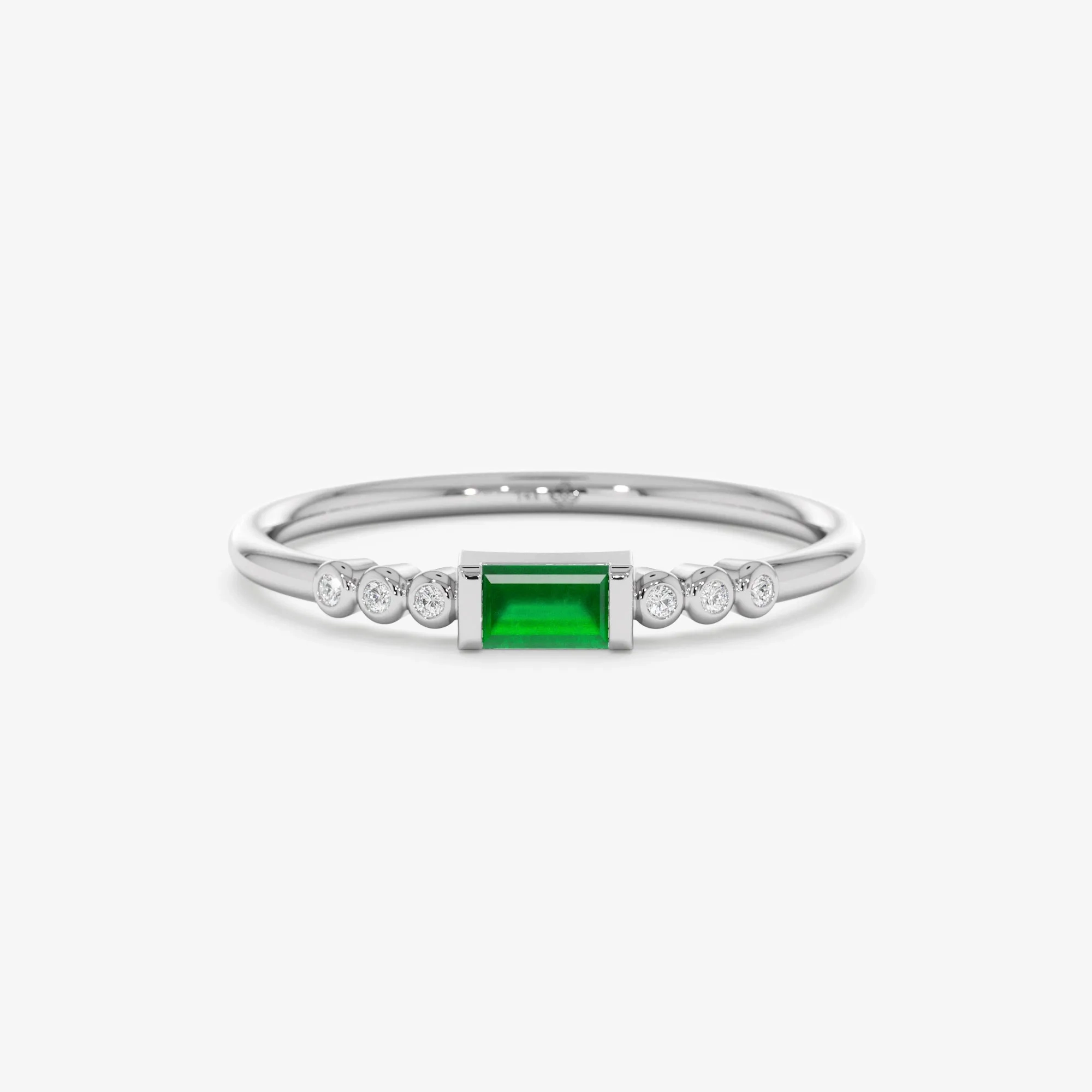 Natural Emerald and Diamond Ring, Cecilia