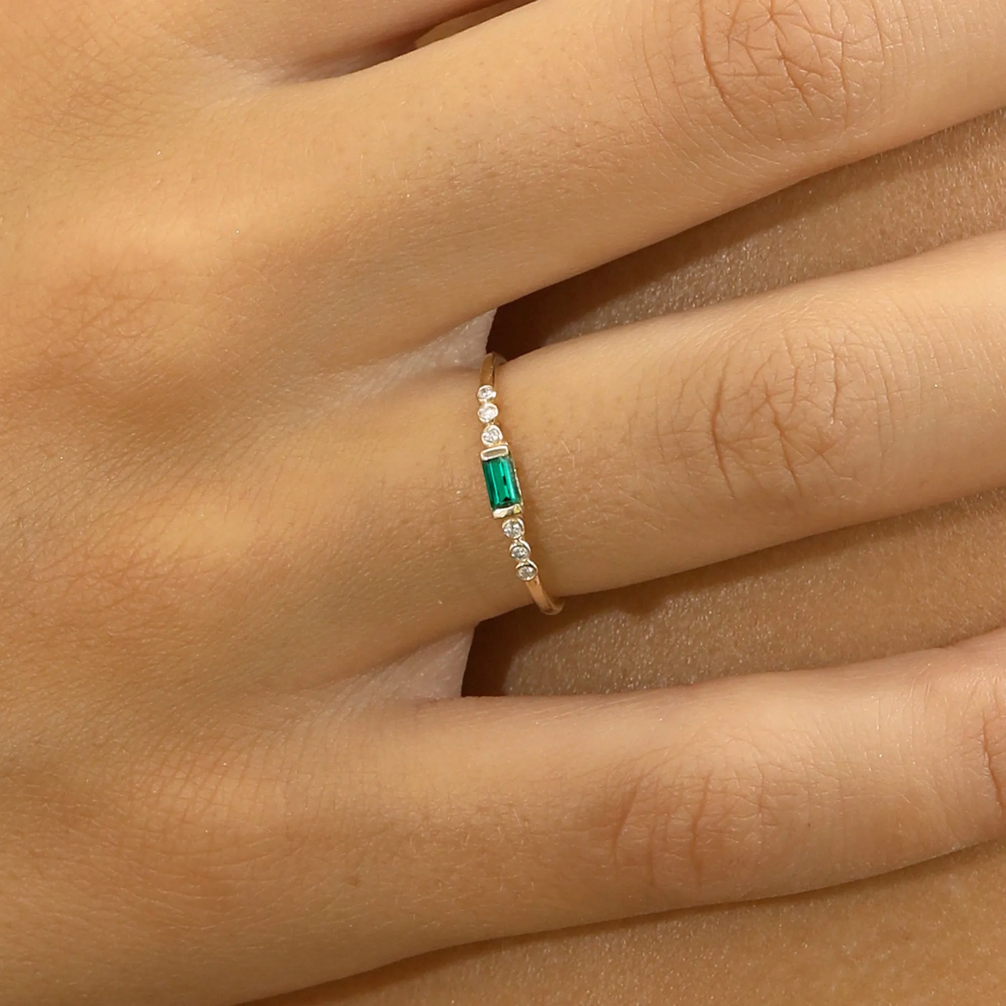 Natural Emerald and Diamond Ring, Cecilia