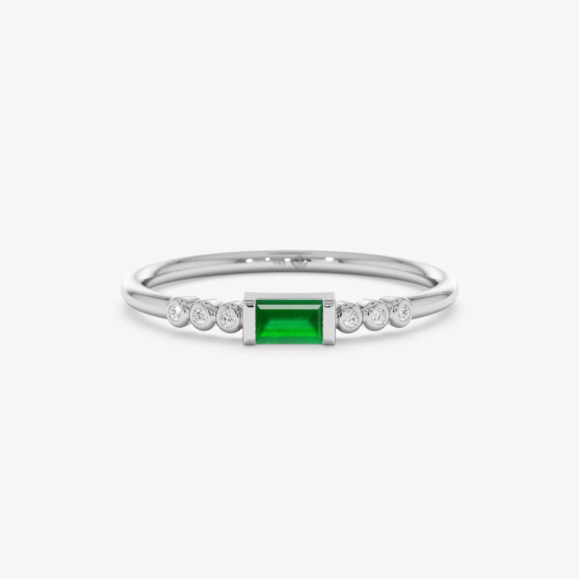 Natural Emerald and Diamond Ring, Cecilia