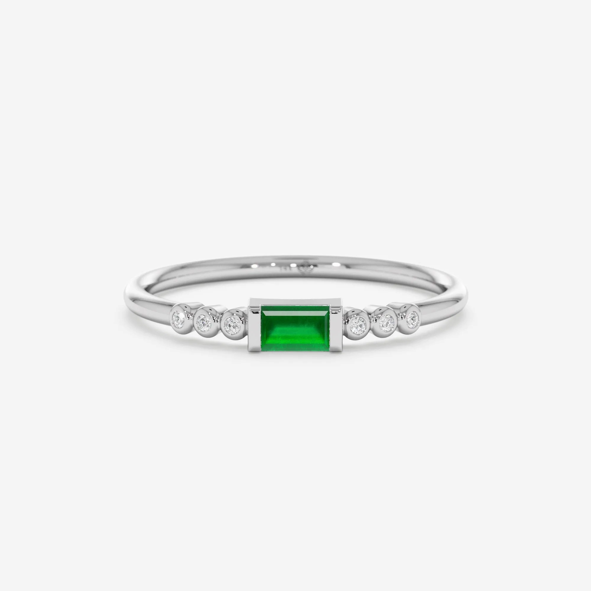 Natural Emerald and Diamond Ring, Cecilia