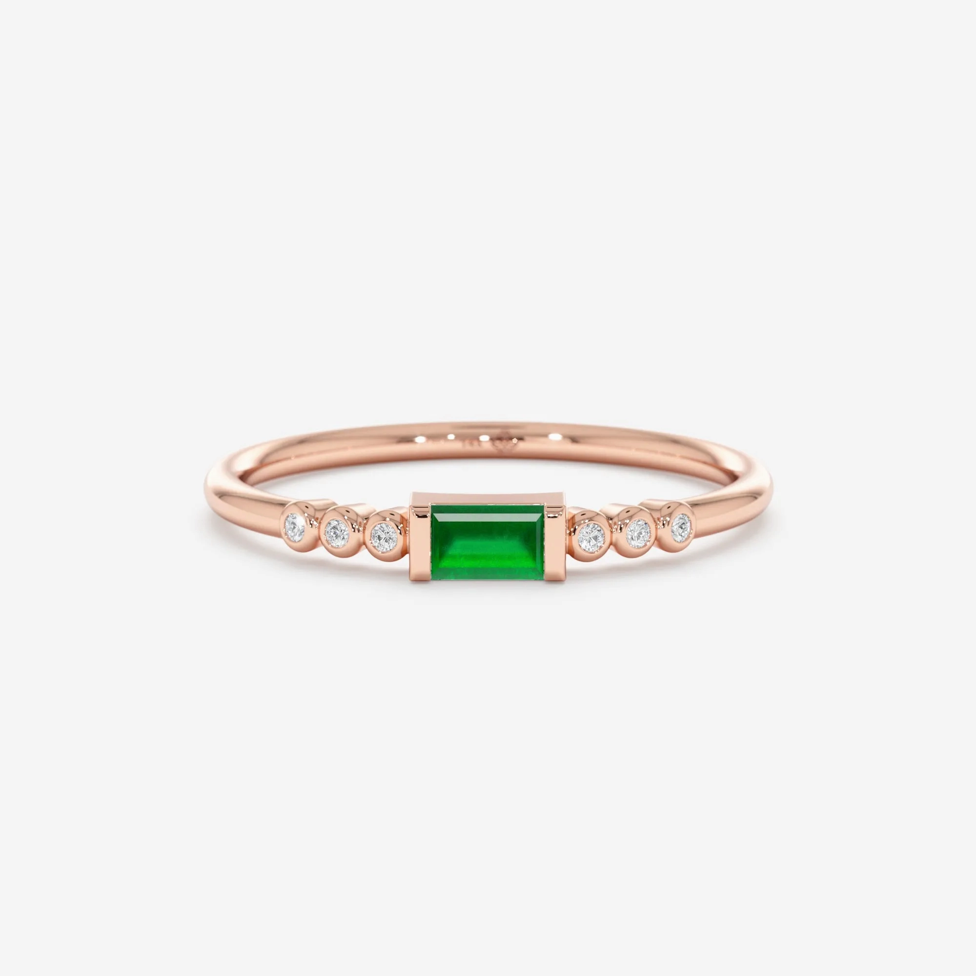 Natural Emerald and Diamond Ring, Cecilia
