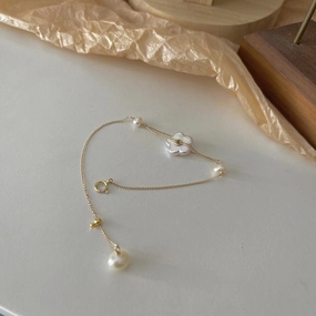 Natural Freshwater Pearl 14K Gold Pearl Bracelet 