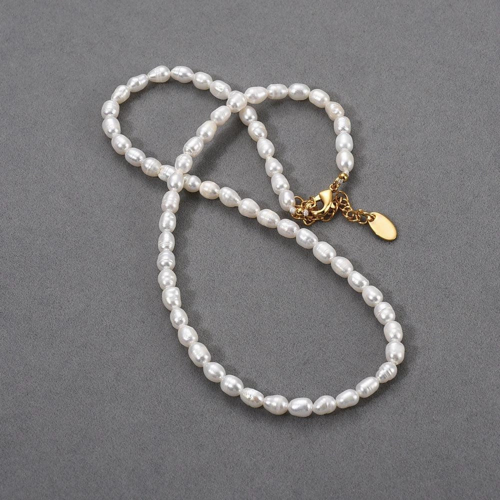 Natural Freshwater Pearl Bead French Retro Easy Match