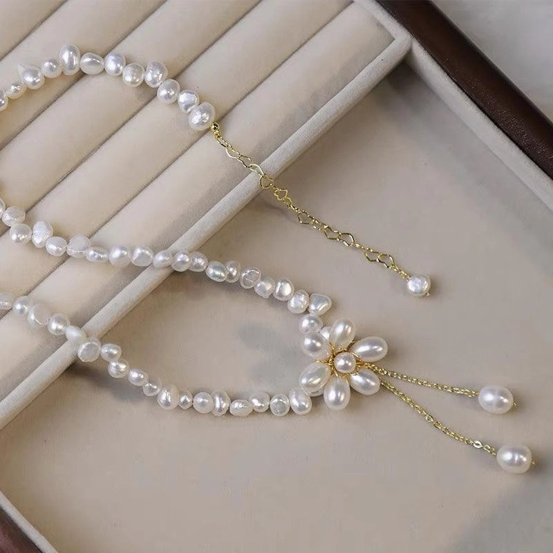 Natural Freshwater Pearl Copper Plated 14K Gold Necklace