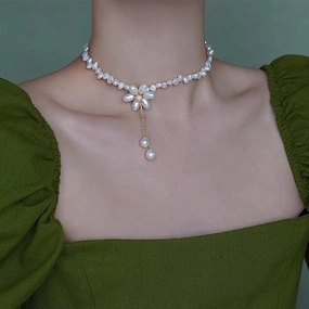 Natural Freshwater Pearl Copper Plated 14K Gold Necklace 