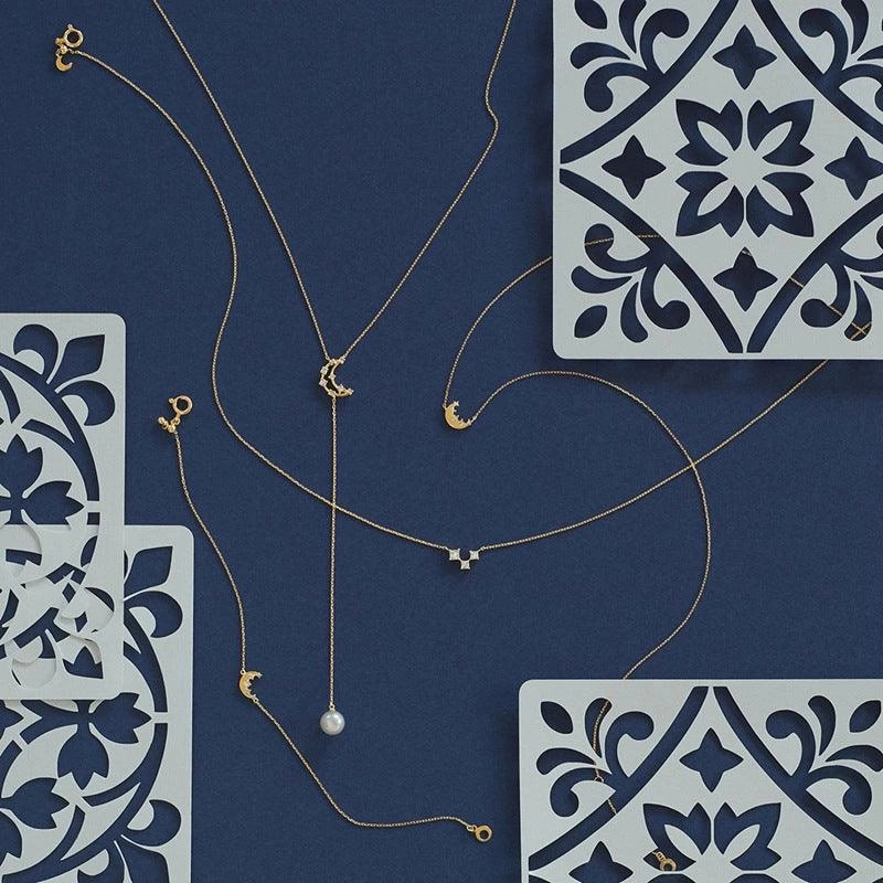 Natural Pearl Moon Tassel Necklace 